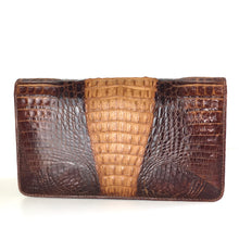 Load image into Gallery viewer, Vintage 70s Small Hornback Crocodile Skin Clutch Bag from Singapore-Vintage Handbag, Exotic Skins-Brand Spanking Vintage
