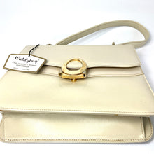 Load image into Gallery viewer, Vintage 60s/70s Jackie O Style Waldybag Top Handle Bag, in Buttermilk/Cream/Beige Leather/Patent Leather-Vintage Handbag, Kelly Bag-Brand Spanking Vintage
