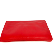 Load image into Gallery viewer, Vintage 70s/80s Unused Large Pillar Box Red Leather Clutch Bag With Optional Shoulder Strap by Tula-Vintage Handbag, Clutch Bag-Brand Spanking Vintage
