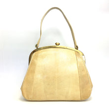 Load image into Gallery viewer, Vintage 50s/60s Dainty Buttercream Lizard Skin Top Handle Bag by Jane Shilton-Vintage Handbag, Exotic Skins-Brand Spanking Vintage
