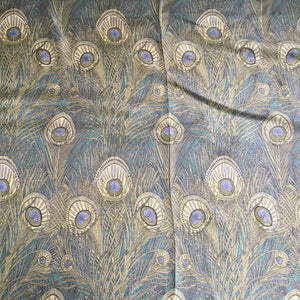 Vintage Large Liberty 'Hera' Silk Scarf in China Blue/Gold/Teal Green Made in England-Scarves-Brand Spanking Vintage