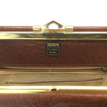 Load image into Gallery viewer, Vintage 50s Dark Tan Brown Textured Leather Bag by Salisburys Made in England-Vintage Handbag, Kelly Bag-Brand Spanking Vintage
