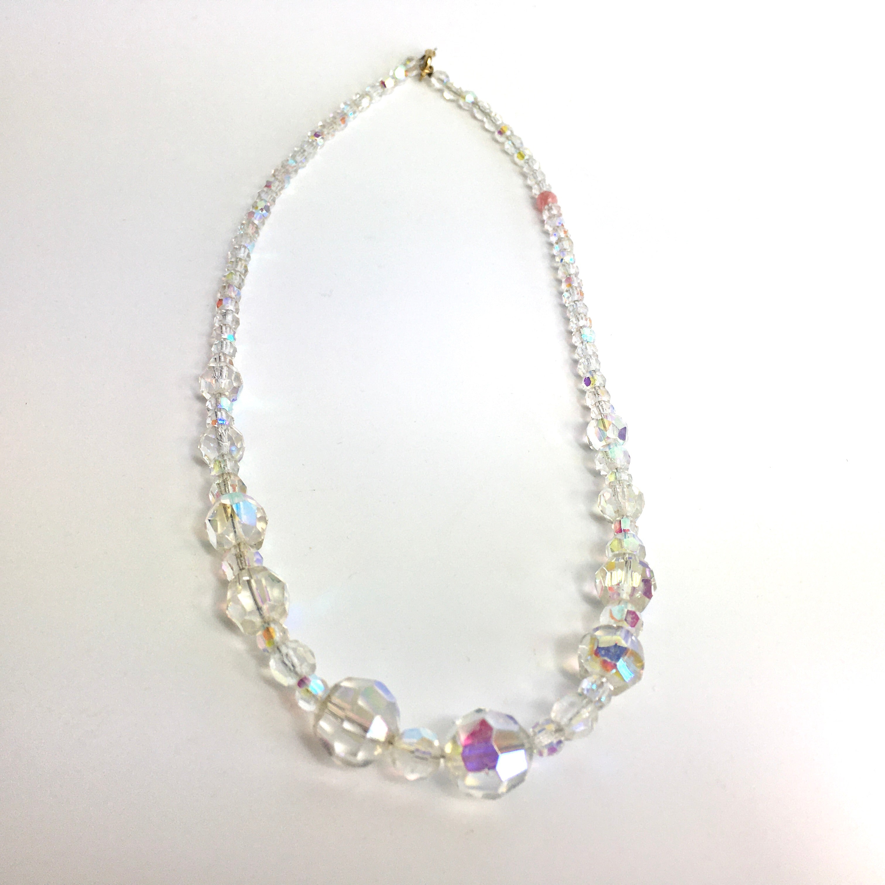 Vintage 50s Aurora Borealis Graduated Crystal Glass Bead ...