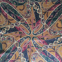 Load image into Gallery viewer, Vintage large Liberty silk scarf in paisley design in burgundy, mustard, black and green-Scarves-Brand Spanking Vintage
