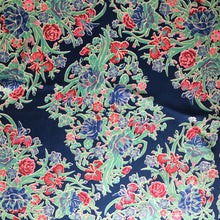 Load image into Gallery viewer, Vintage unused Liberty silk scarf in blue, with red and mint green floral design with original packaging-Scarves-Brand Spanking Vintage

