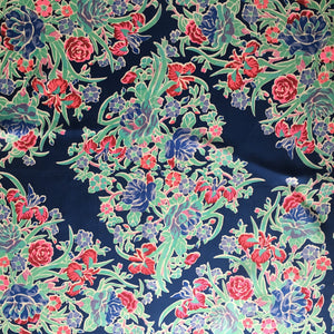 Vintage unused Liberty silk scarf in blue, with red and mint green floral design with original packaging-Scarves-Brand Spanking Vintage