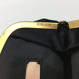 Vintage 50s Black Silk Satin Clutch Bag By Coblentz Made in Belgium-Vintage Handbag, Evening Bag-Brand Spanking Vintage