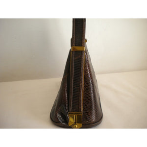 SOLD Absolutely Adorable And Rare Vintage 40s Small Lizard Box Bag By Waldybag w/ Matching Coin Purse On A Chain. Very Collectable-Vintage Handbag, Exotic Skins-Brand Spanking Vintage