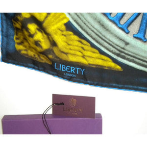 Collectable Liberty Of London Silk Scarf With Clock Face And Cherubs Unused Boxed And w/ Tags-Scarves-Brand Spanking Vintage
