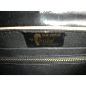 Delightful Vintage 60s Freedex Patent Leather Mottled Taupe/Stone/Grey Twin Handle Bag-Vintage Handbag, Top Handle Bag-Brand Spanking Vintage