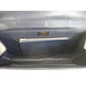 Elegant Vintage 70s Dark Navy Clutch Bag Or Top Handle Bag Handbag By Widegate-Vintage Handbag, Clutch Bag-Brand Spanking Vintage