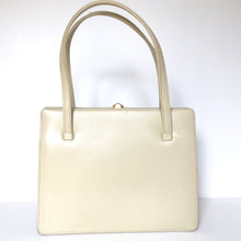 Load image into Gallery viewer, RESERVED Exquisite Cream Leather Vintage 50s 60s Classic Ladylike Handbag Made By Riviera For Debenham And Freebody-Vintage Handbag, Top Handle Bag-Brand Spanking Vintage
