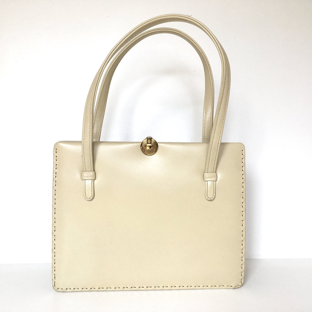 1960s Hermes Tan Canvas Box Leather Top Handle Handbag – Vintage by Misty
