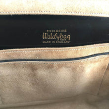 Load image into Gallery viewer, Exquisite Vintage 50s/60s Long Slim Top Handle Bag By Waldybag In Black Lizard Skin w/ Pale Suede Lining-Vintage Handbag, Exotic Skins-Brand Spanking Vintage
