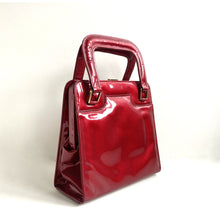 Load image into Gallery viewer, Vintage 1950s/60s Lipstick Red Patent Leather Dainty handag, Top Handle Bag by Lodix Made in England-Vintage Handbag, Kelly Bag-Brand Spanking Vintage
