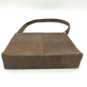 Elegant 50s Lizard Skin Handbag w/ Taupe Silk Satin Lining By Waldybag-Vintage Handbag, Exotic Skins-Brand Spanking Vintage