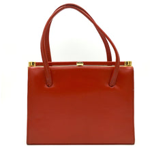 Load image into Gallery viewer, Vintage 50s Lipstick Red Leather Twin Handled Suede Lined Bag By Debroyal-Vintage Handbag, Kelly Bag-Brand Spanking Vintage
