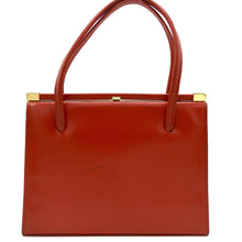 Load image into Gallery viewer, Vintage 50s Lipstick Red Leather Twin Handled Suede Lined Bag By Debroyal-Vintage Handbag, Kelly Bag-Brand Spanking Vintage
