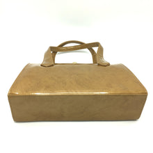 Load image into Gallery viewer, Vintage Holmes Of Norwich Gold/Mustard Mottled Patent Leather Twin Handled Bag-Vintage Handbag, Kelly Bag-Brand Spanking Vintage
