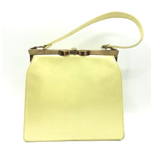 Load image into Gallery viewer, RESERVED Vintage Handbag 50s In Yellow Pearlised Leather From Lodix-Vintage Handbag, Kelly Bag-Brand Spanking Vintage
