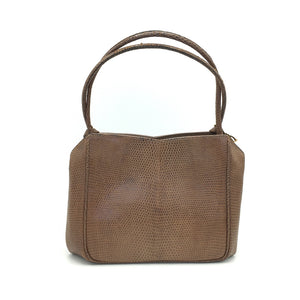 Vintage 50s 60s Lizard Skin Rare Dainty Design Waldybag in Taupe-Vintage Handbag, Exotic Skins-Brand Spanking Vintage