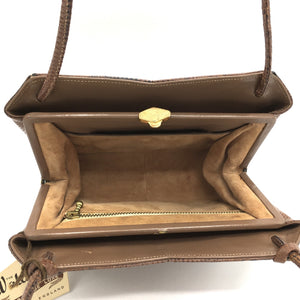 Vintage 50s 60s Lizard Skin Rare Dainty Design Waldybag in Taupe-Vintage Handbag, Exotic Skins-Brand Spanking Vintage
