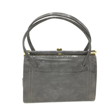 Load image into Gallery viewer, Vintage 50s Mottled Grey Patent Twin Handled Bag-Vintage Handbag, Kelly Bag-Brand Spanking Vintage
