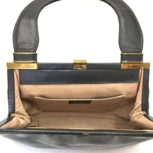 Load image into Gallery viewer, Vintage Handbag In Gunmetal Grey Leather w/ Matching Leather Coin Purse By Widegate-Vintage Handbag, Kelly Bag-Brand Spanking Vintage
