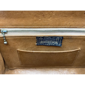 Vintage 50s Superb Quality Light Chestnut Crocodile Classic Ladylike Bag w/ Tan Leather Lining By Widegate-Vintage Handbag, Exotic Skins-Brand Spanking Vintage