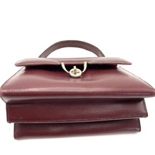 Load image into Gallery viewer, Vintage Handbag 60s In Dainty Small Satchel Style bag In Burgundy Leather w/ Postman&#39;s Lock-Vintage Handbag, Kelly Bag-Brand Spanking Vintage
