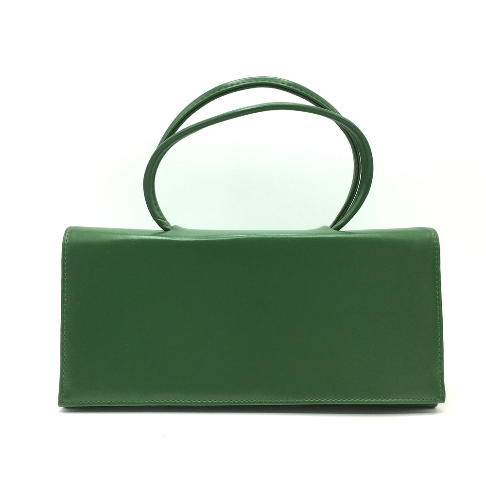 Vintage 60s Vivid Emerald Green Box Handbag By Essell-Vintage Handbag, Kelly Bag-Brand Spanking Vintage