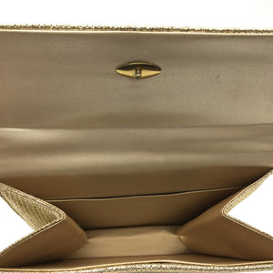 Vintage 60s Dainty Gold Lamé Handbag w/ Bow Detail To Handle-Vintage Handbag, Evening Bag-Brand Spanking Vintage