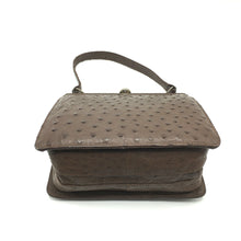 Load image into Gallery viewer, Vintage 50s Genuine Ostrich Skin Handbag In Chocolate Brown By Corbeau Curio Made In Germany-Vintage Handbag, Exotic Skins-Brand Spanking Vintage
