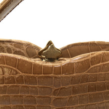 Load image into Gallery viewer, Vintage Handbag In Caramel Crocodile Skin w/ Cream Leather Lining By Riviera Made In England-Vintage Handbag, Exotic Skins-Brand Spanking Vintage
