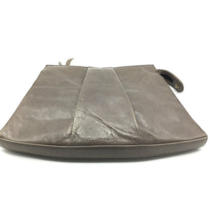 Vintage 80s Russell And Bromley Clutch Bag In Taupe Leather-Vintage Handbag, Clutch Bag-Brand Spanking Vintage