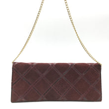 Load image into Gallery viewer, Vintage 70s Suede And Snakeskin Clutch Bag w/ Gilt Chain In Burgundy-Vintage Handbag, Clutch Bag-Brand Spanking Vintage
