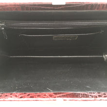 Load image into Gallery viewer, Vintage Claret Crocodile Skin Dainty Handbag w/ Silver Chain Strap By Zorbach Made In Germany-Vintage Handbag, Exotic Skins-Brand Spanking Vintage
