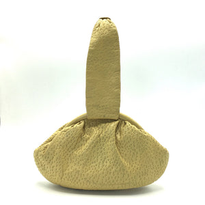 Vintage 50s Yellow Leather Dolly Bag w/ Gilt Clasp And Single Top Handle by Freedex Made in England-Vintage Handbag, Dolly Bag-Brand Spanking Vintage