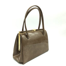 Load image into Gallery viewer, Vintage 60s Taupe Patent Leather Bag w/ Suede Lining-Vintage Handbag, Kelly Bag-Brand Spanking Vintage
