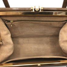 Load image into Gallery viewer, Vintage 60s Taupe Patent Leather Bag w/ Suede Lining-Vintage Handbag, Kelly Bag-Brand Spanking Vintage

