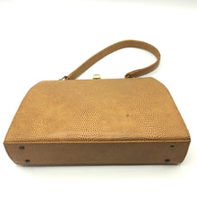 Load image into Gallery viewer, Vintage 60s 70s Tangerine Faux Lizard Leather Suede Lined Bag-Vintage Handbag, Kelly Bag-Brand Spanking Vintage
