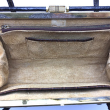 Load image into Gallery viewer, Vintage 50s Crocodile Twin Handled Classic Ladylike Bag w/ Suede Lining-Vintage Handbag, Exotic Skins-Brand Spanking Vintage
