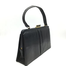 Load image into Gallery viewer, Vintage Mappin And Webb Black Lizard Skin Single Top Handle Bag-Vintage Handbag, Exotic Skins-Brand Spanking Vintage

