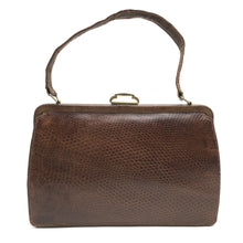 Load image into Gallery viewer, Vintage Mappin &amp; Webb Chestnut Brown Lizard Skin Classic Ladylike Bag-Vintage Handbag, Exotic Skins-Brand Spanking Vintage
