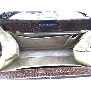 Vintage Mappin & Webb Chestnut Brown Lizard Skin Classic Ladylike Bag-Vintage Handbag, Exotic Skins-Brand Spanking Vintage