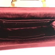 Load image into Gallery viewer, Vintage Burgundy Wine Pink Gold Velvet and Satin Clutch, Evening or Occasion Bag-Vintage Handbag, Clutch Bag-Brand Spanking Vintage

