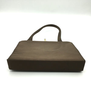 Small Vintage Chocolate Brown Silk Satin Waldybag Evening/ Occasion Bag-Vintage Handbag, Evening Bag-Brand Spanking Vintage