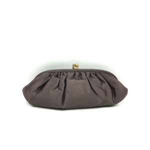 Vintage 50s Fabulous Silk Satin Clutch Bag Evening or Occasion Bag In Dark Plum/Grape By Waldybag-Vintage Handbag, Evening Bag-Brand Spanking Vintage
