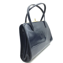 Load image into Gallery viewer, Vintage 60s Light Navy Patent Bag w/ Stitch Design To Front-Vintage Handbag, Kelly Bag-Brand Spanking Vintage
