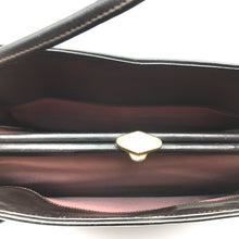 Load image into Gallery viewer, Vintage 50s Dark Chocolate Brown Metallic Finish Small And Dainty Leather Handbag By Waldybag-Vintage Handbag, Kelly Bag-Brand Spanking Vintage
